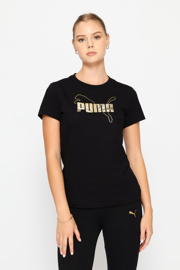 Essential Logo Lab Metallic Tee - Black
