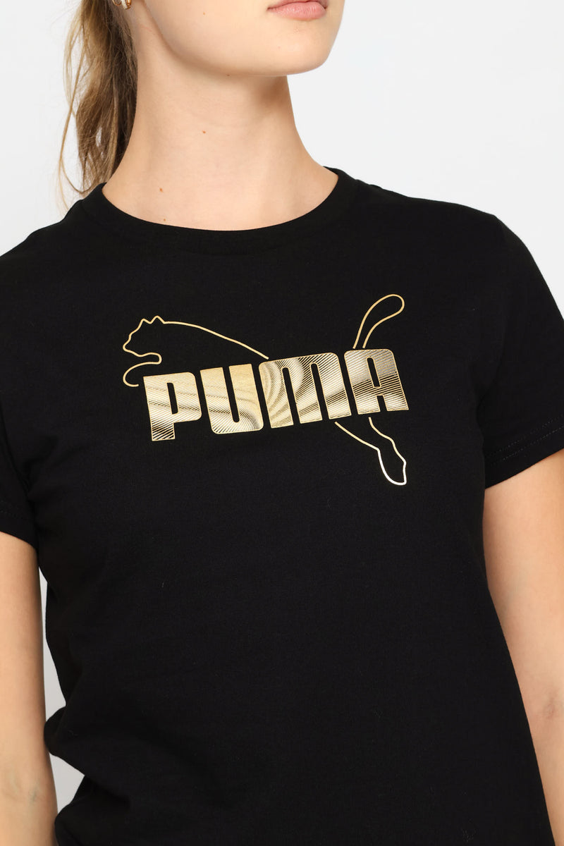 Essential Logo Lab Metallic Tee - Black