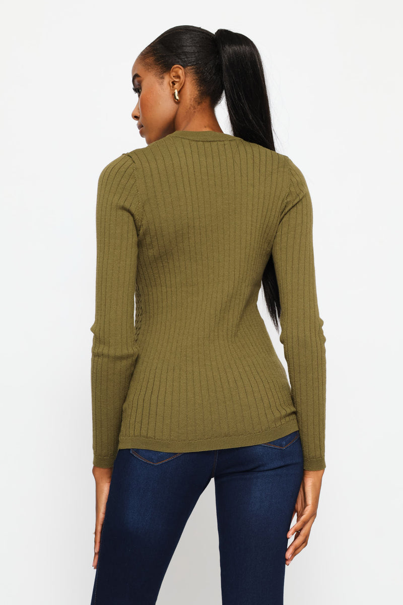 Plain Cable Pullover - Fatigue