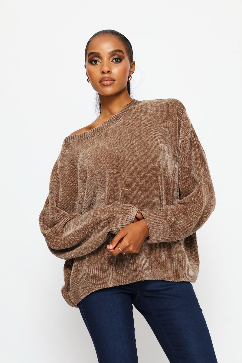 Chenille Pullover - Taupe