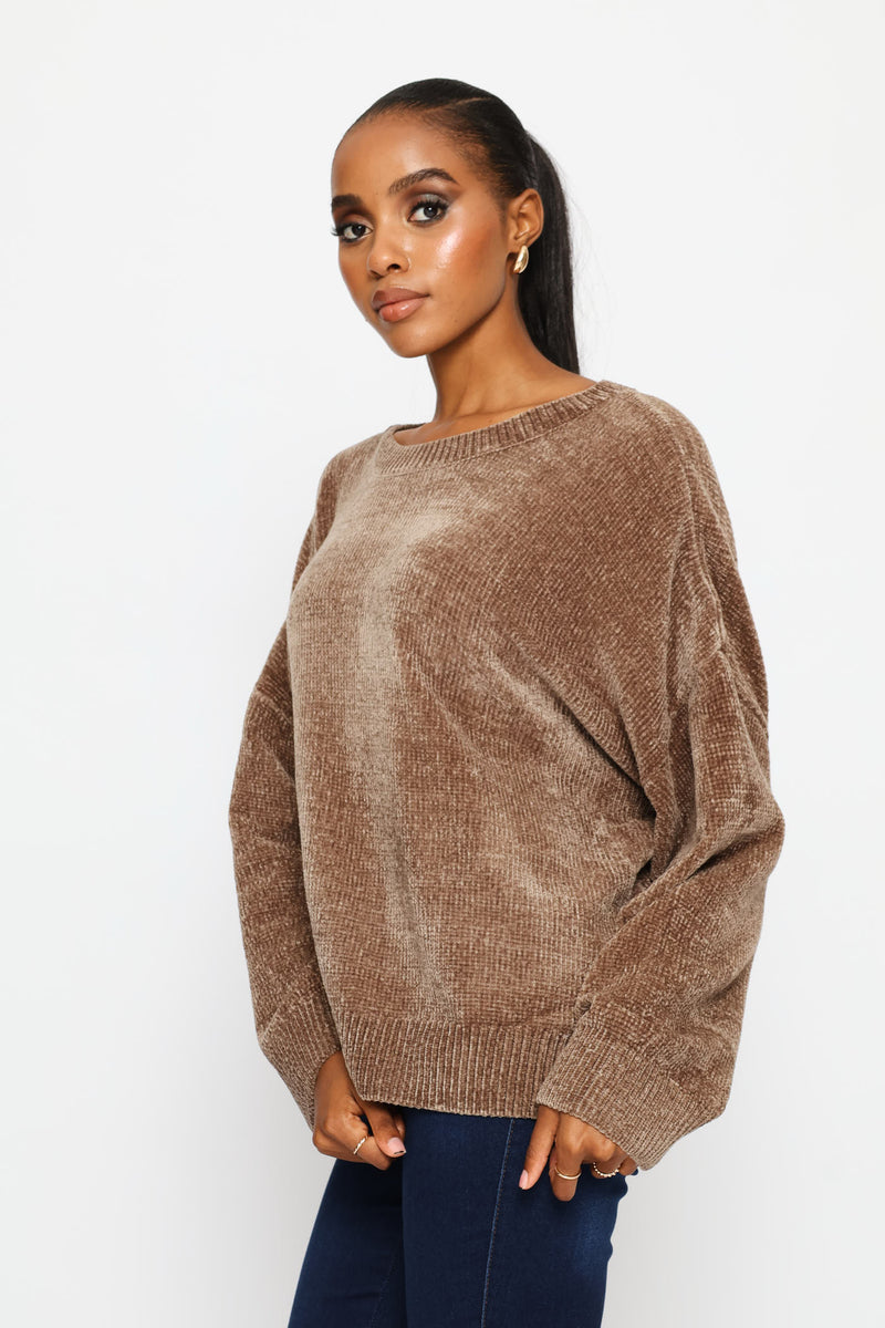 Chenille Pullover - Taupe