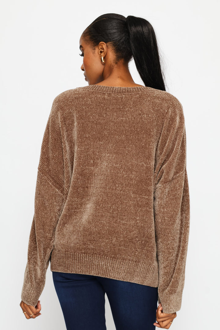 Chenille Pullover - Taupe