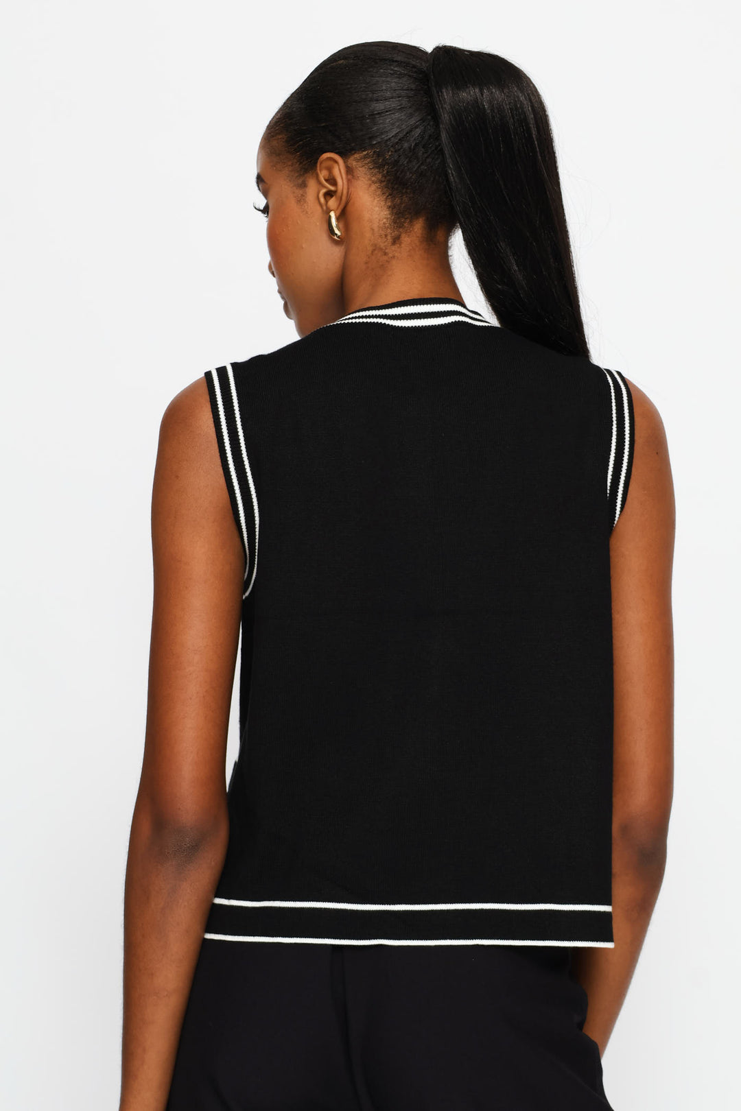 Double Tipped Cardigan - Black