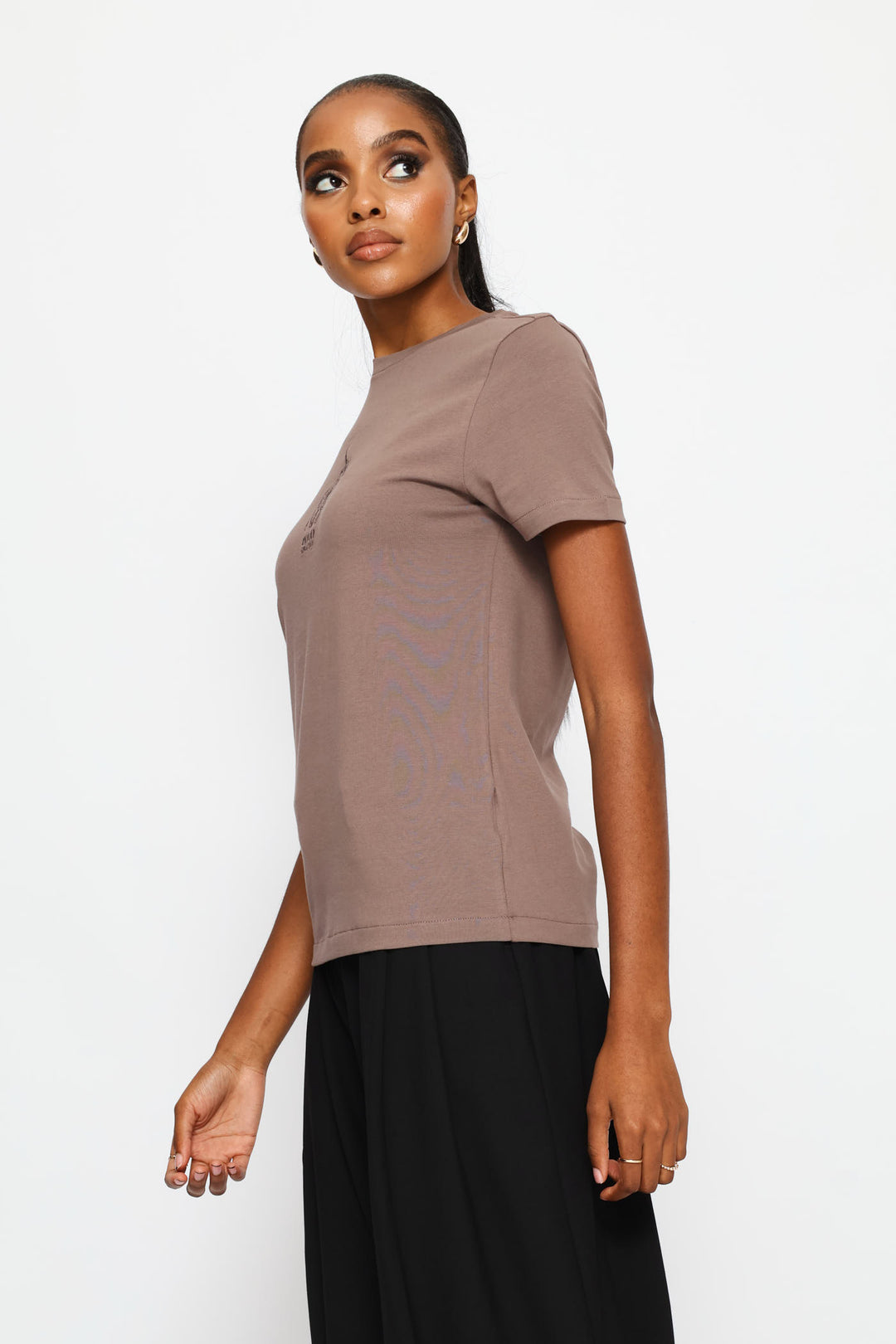 Pony Embroidered T-Shirt - Light Brown