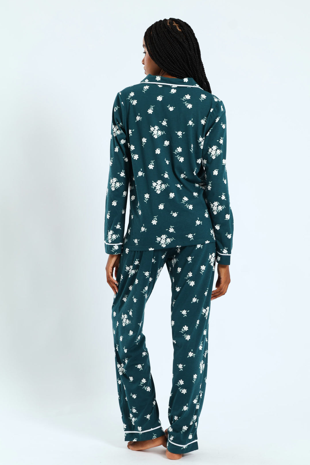 Daisies Knit Button Through & Pant Set - Dark Green