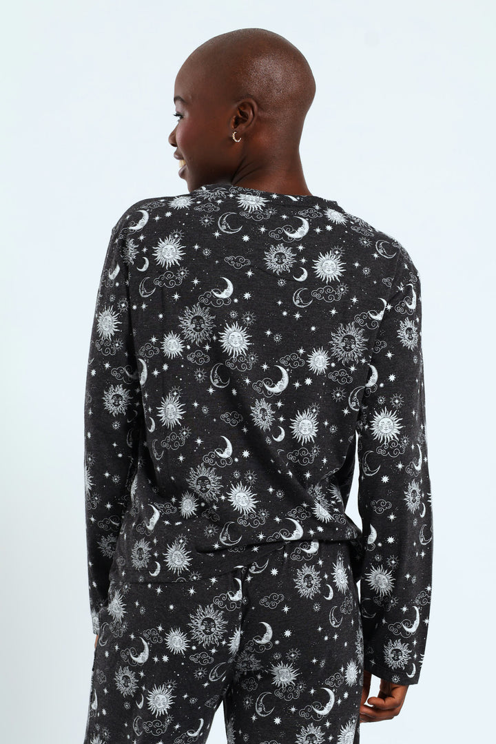 Celestial Knit Tee - Charcoal Melange