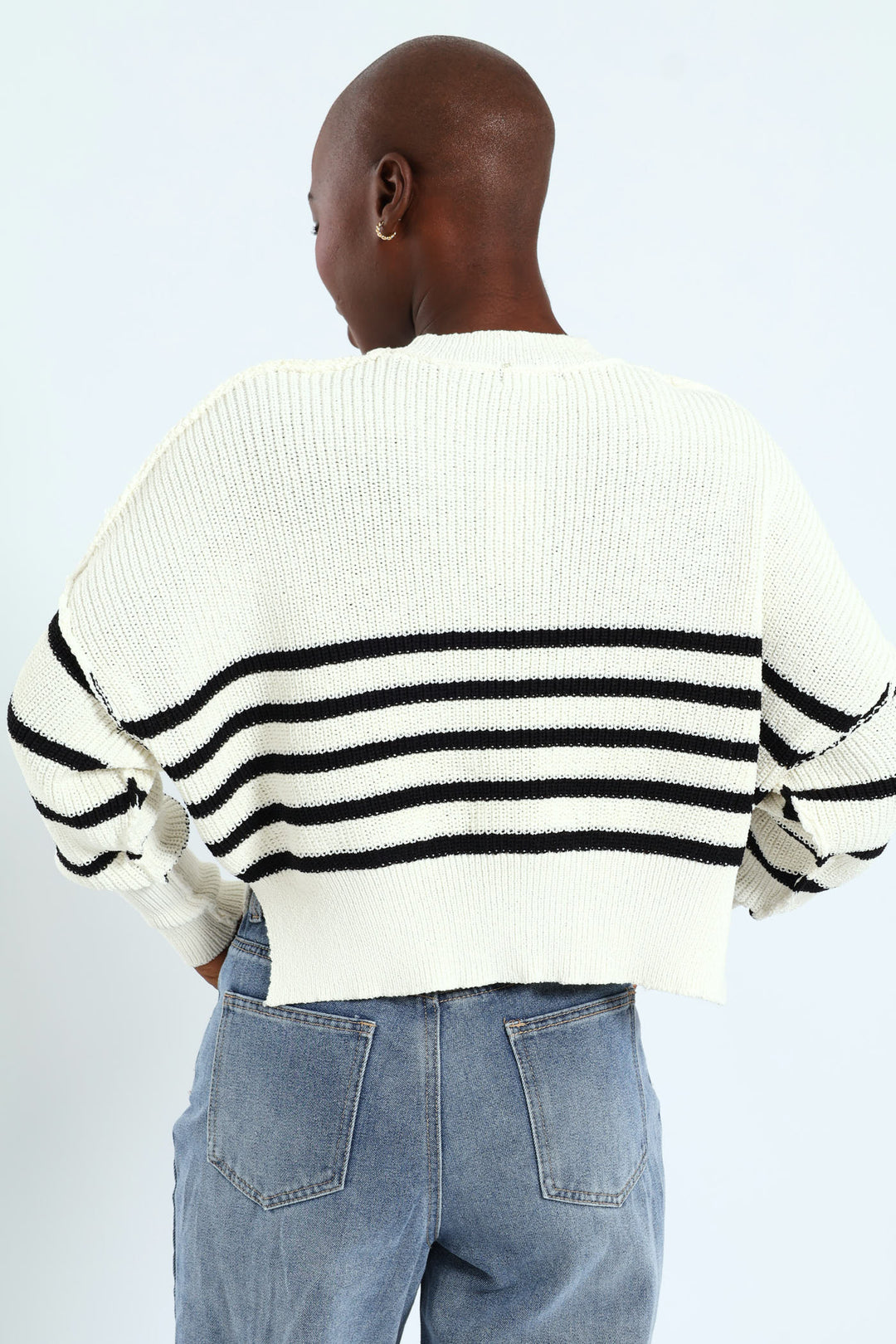 Boxy Stripe Knitwear - Cream