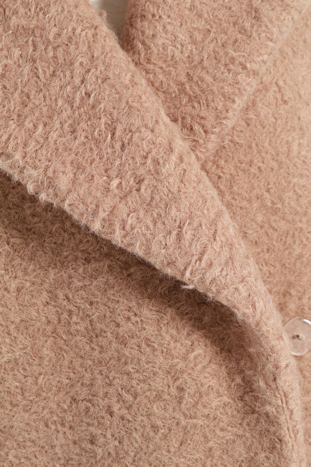 Oversized Boucle Double Breasted Jacket - Latte