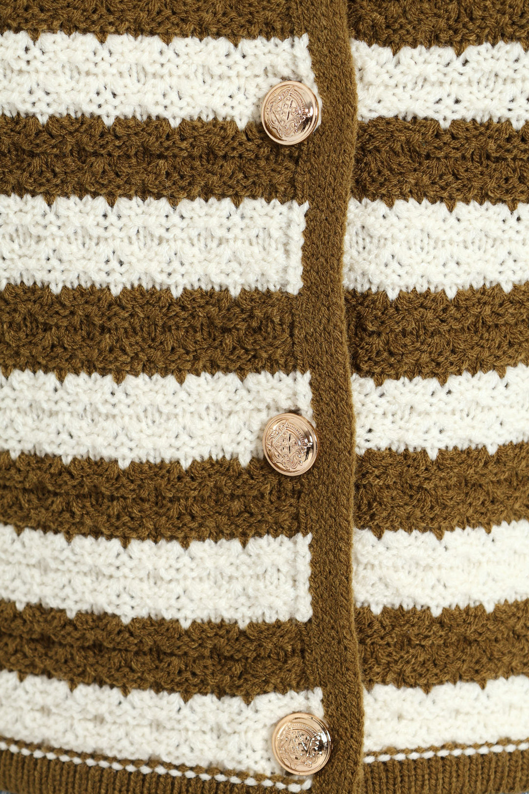 Textured Stripe Cardigan - Olive