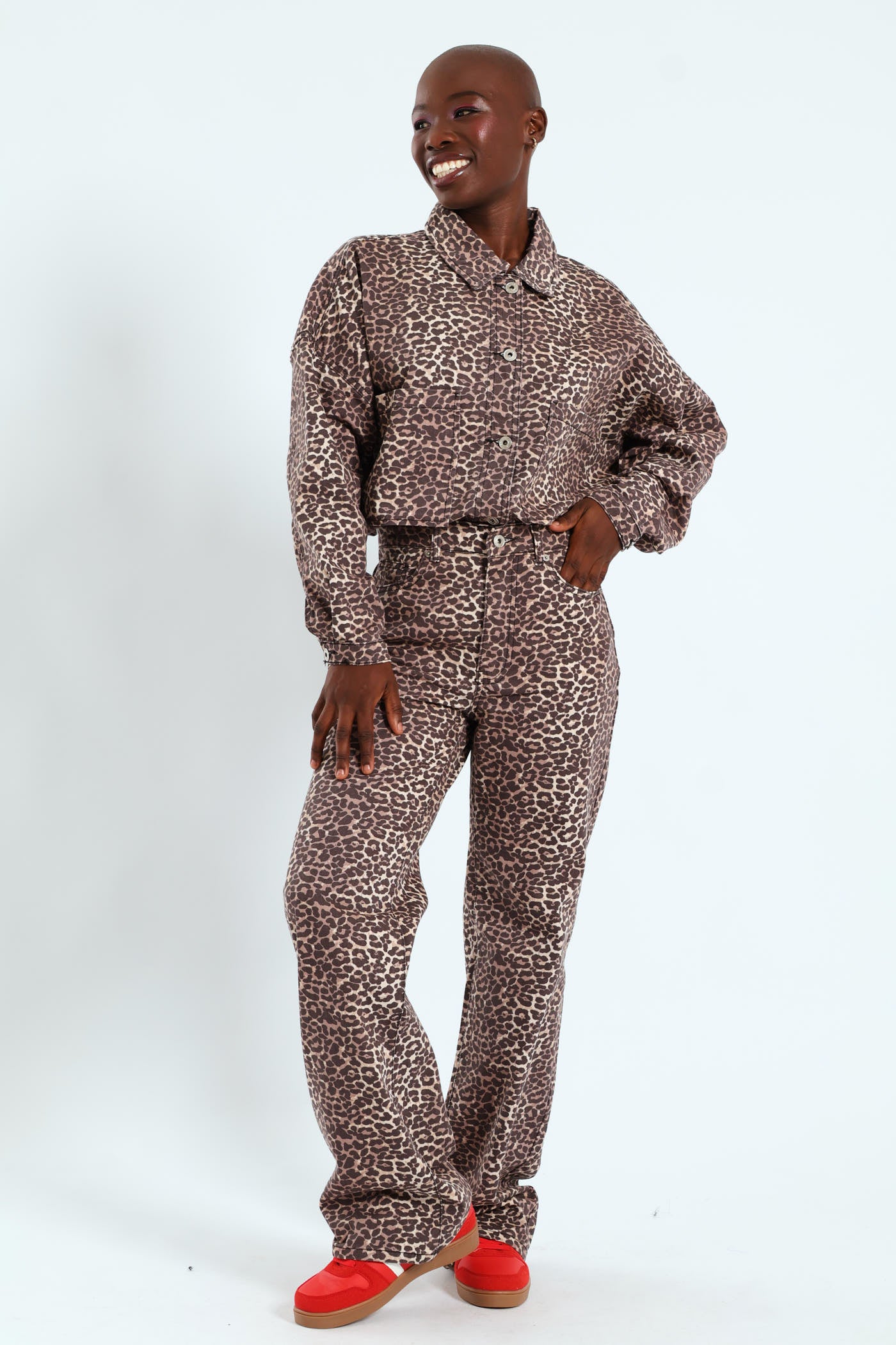 Ladies Leopard Print 90's Pants - Brown – Edgars