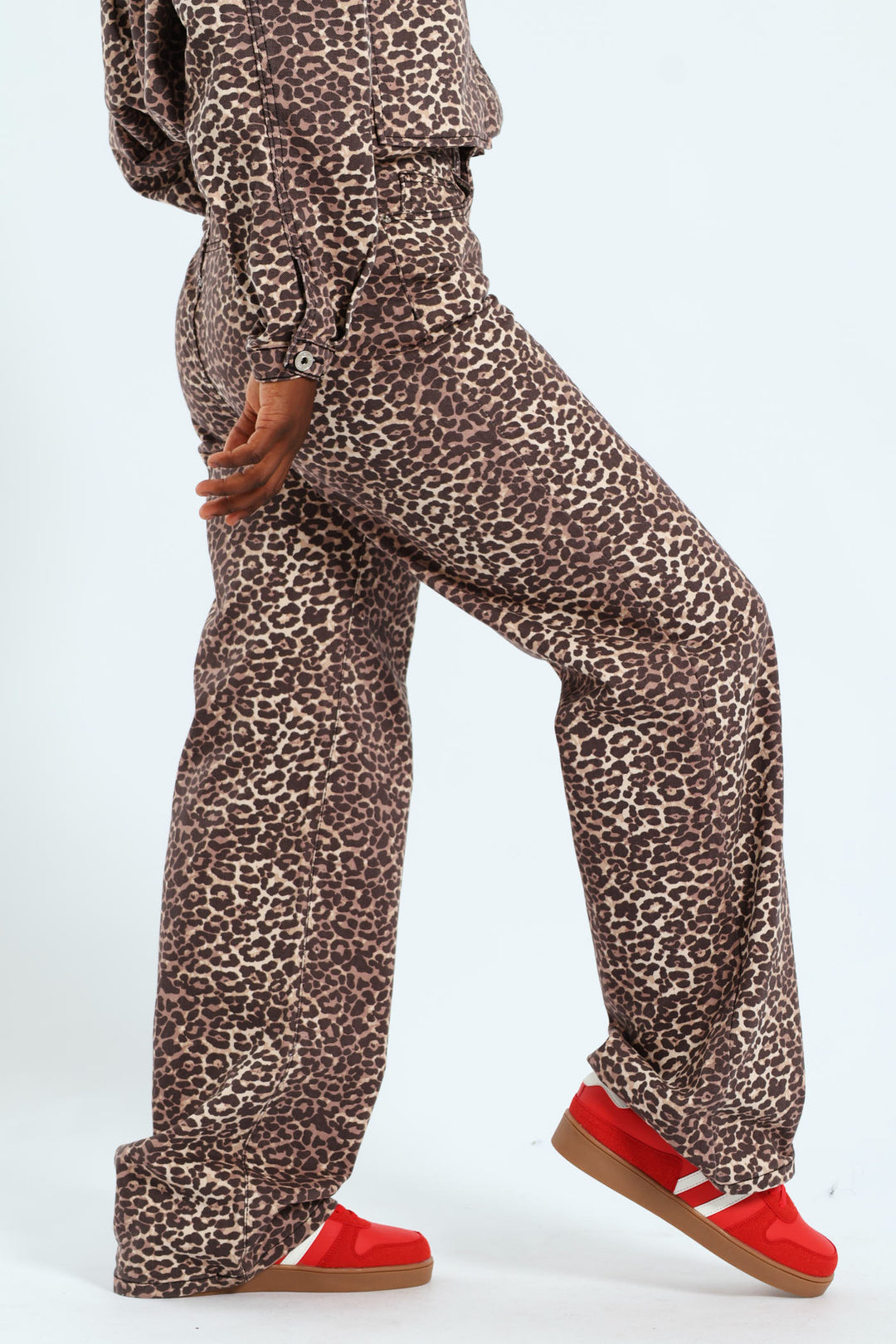 Leopard Print 90's Pants - Brown