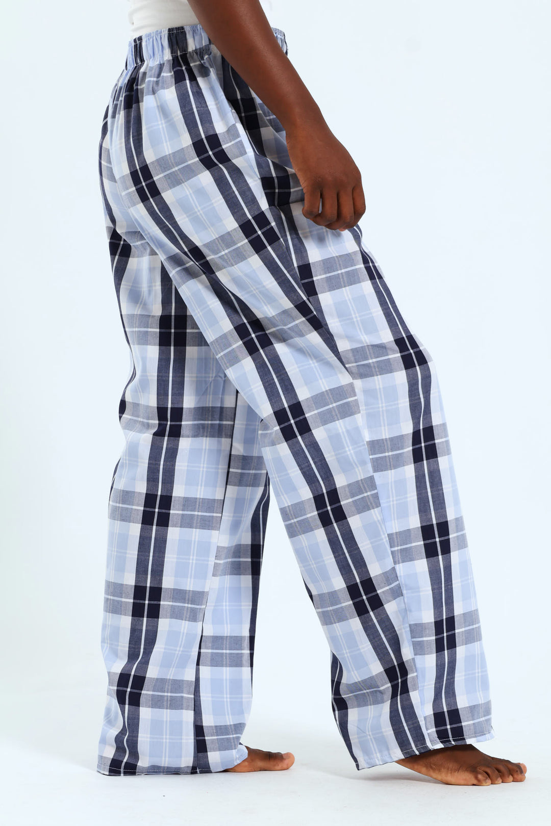 Check Woven Boxer Pant - White/Blue