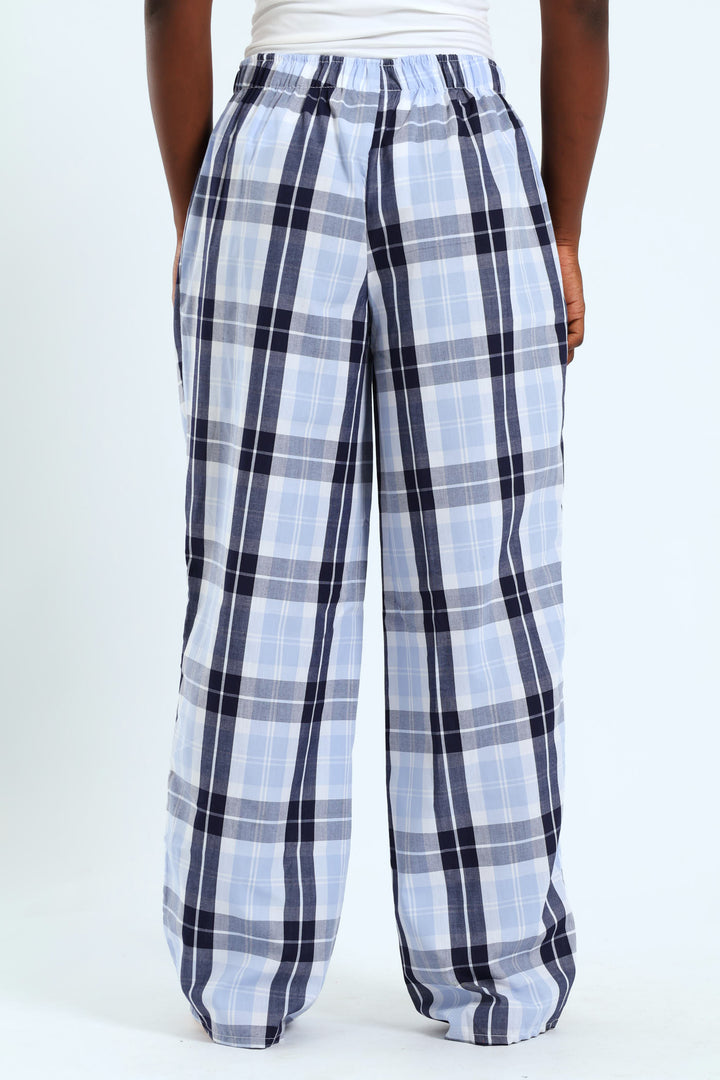 Check Woven Boxer Pant - White/Blue