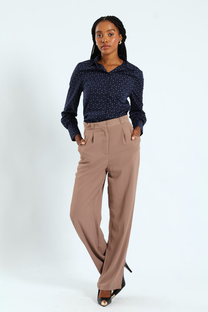 Double Loop Wideleg Pant - Tobacco