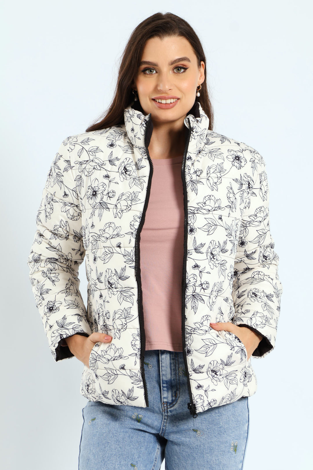 Reversible Puffer Jacket - Black/White