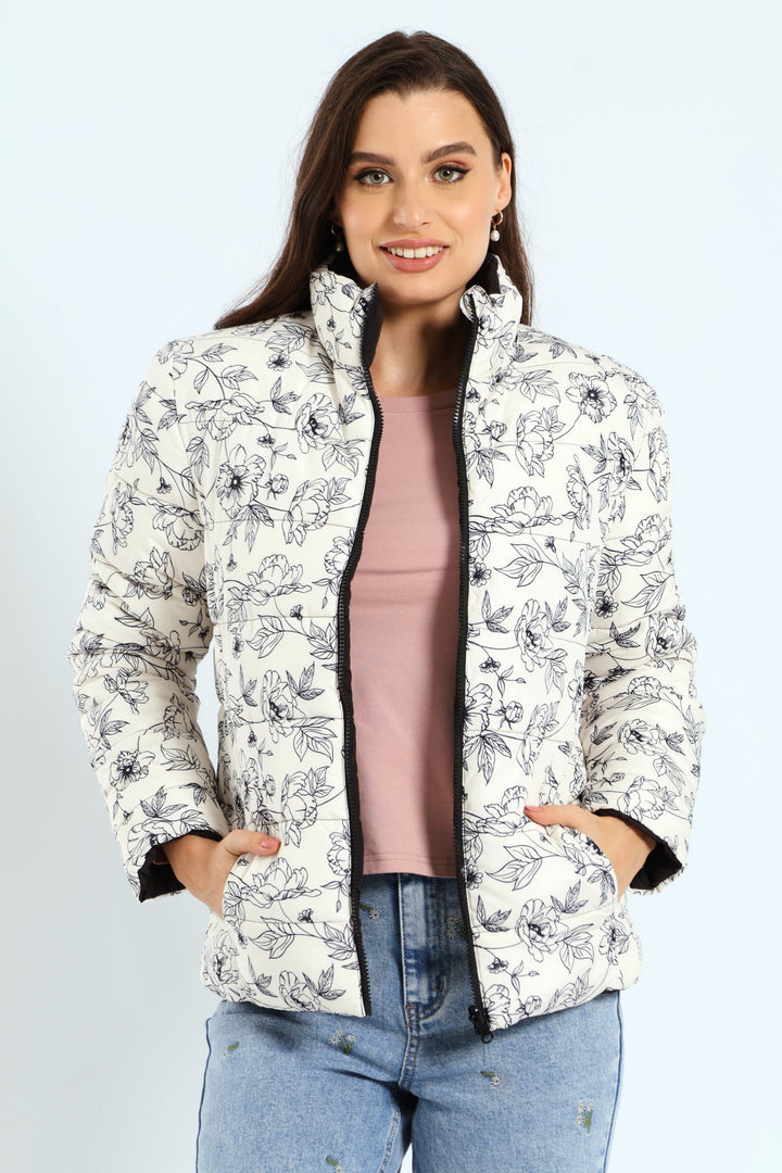 Reversible Puffer Jacket - Black/White