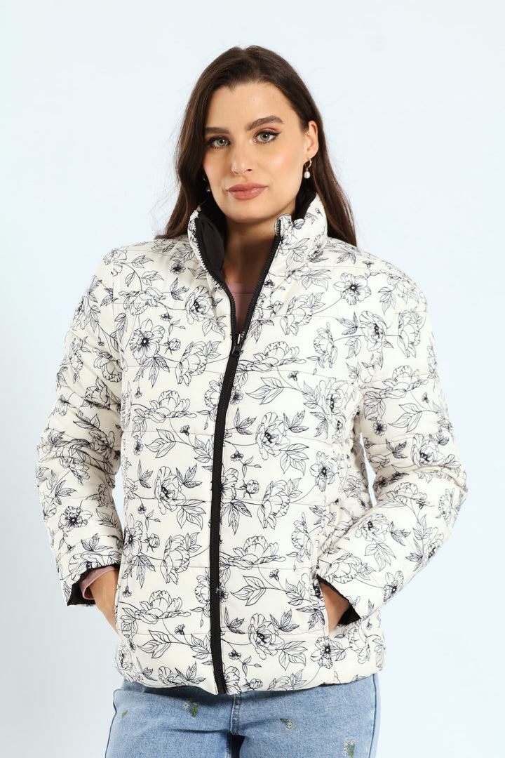 Reversible Puffer Jacket - Black/White