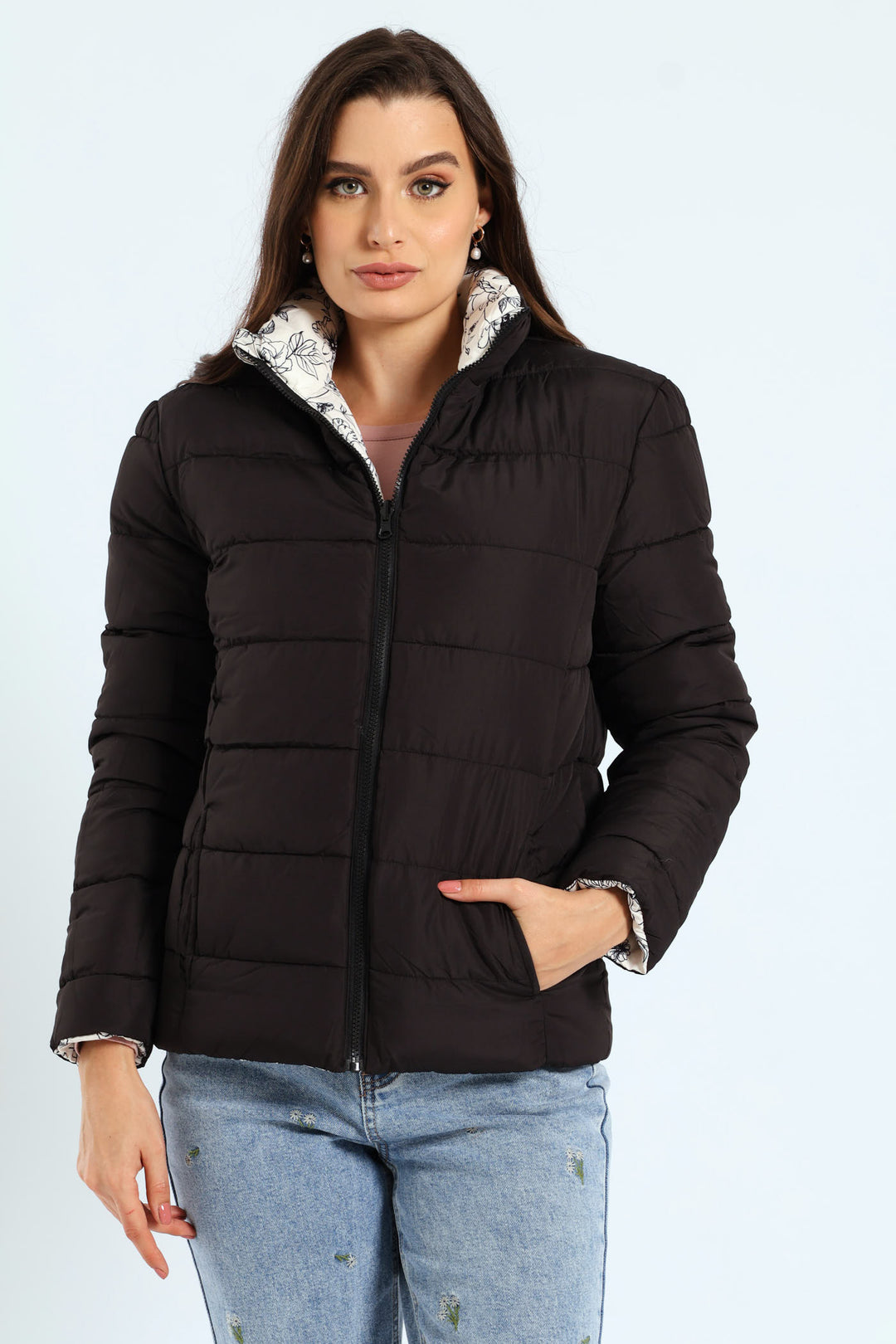 Reversible Puffer Jacket - Black/White