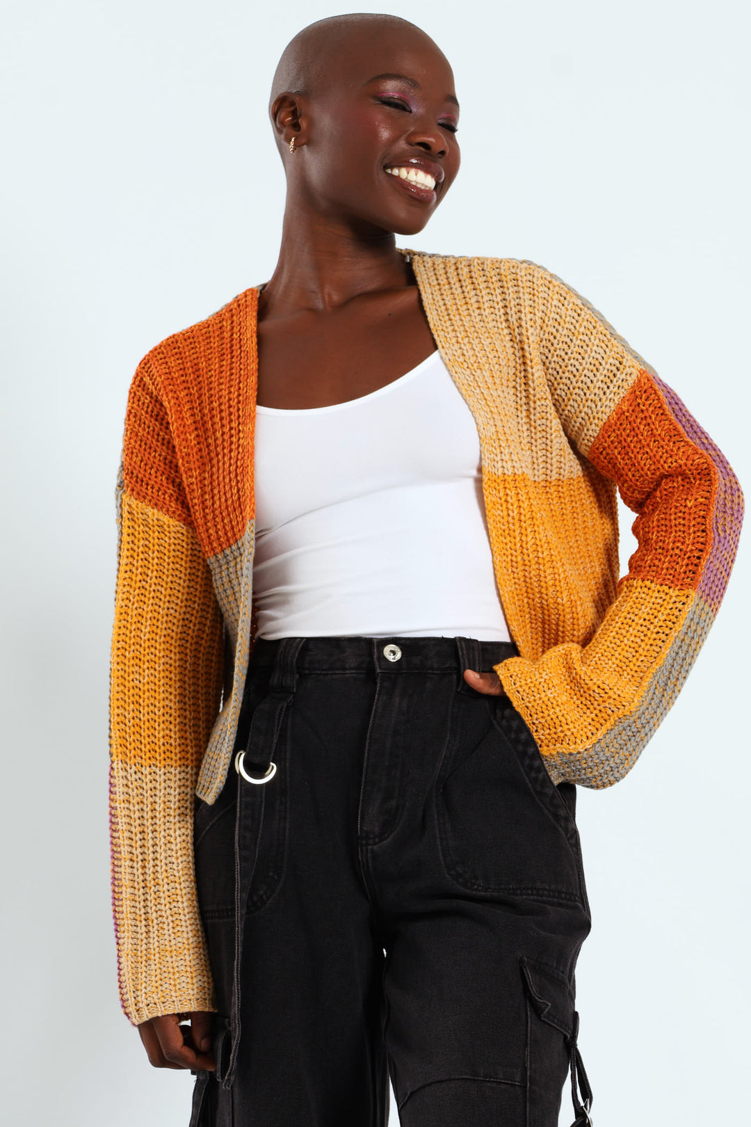 Blocked Open Cardi - Multi