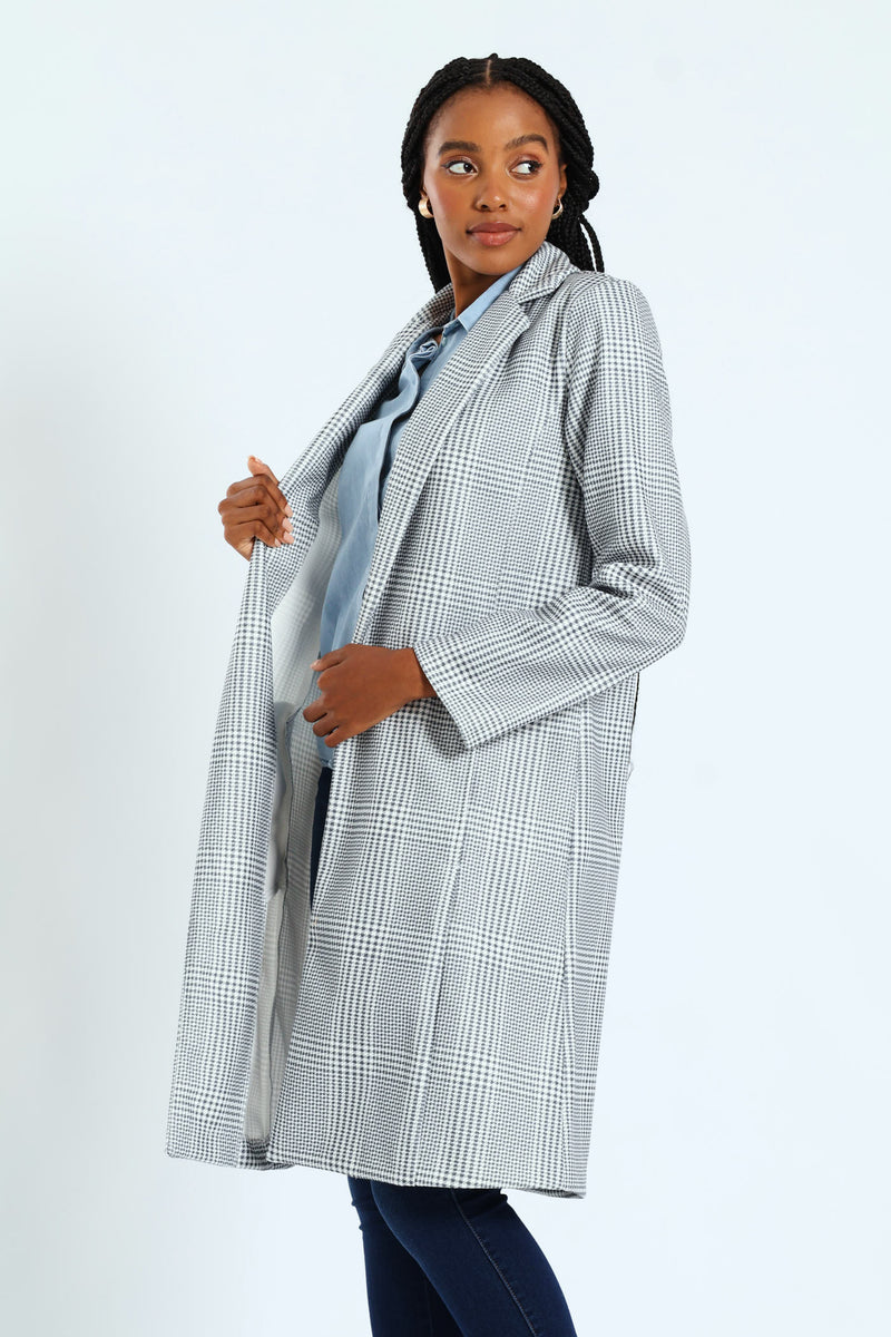 Basic Panelled Coat - Grey