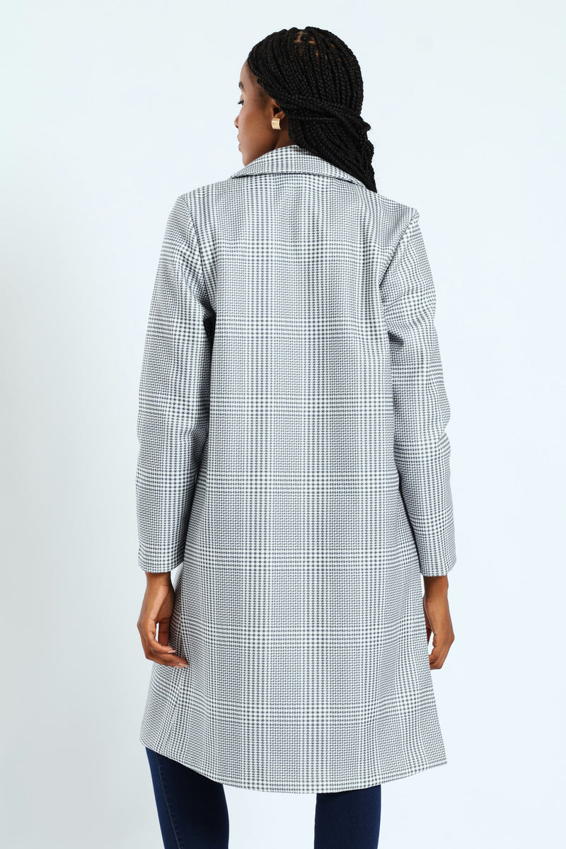Basic Panelled Coat - Grey