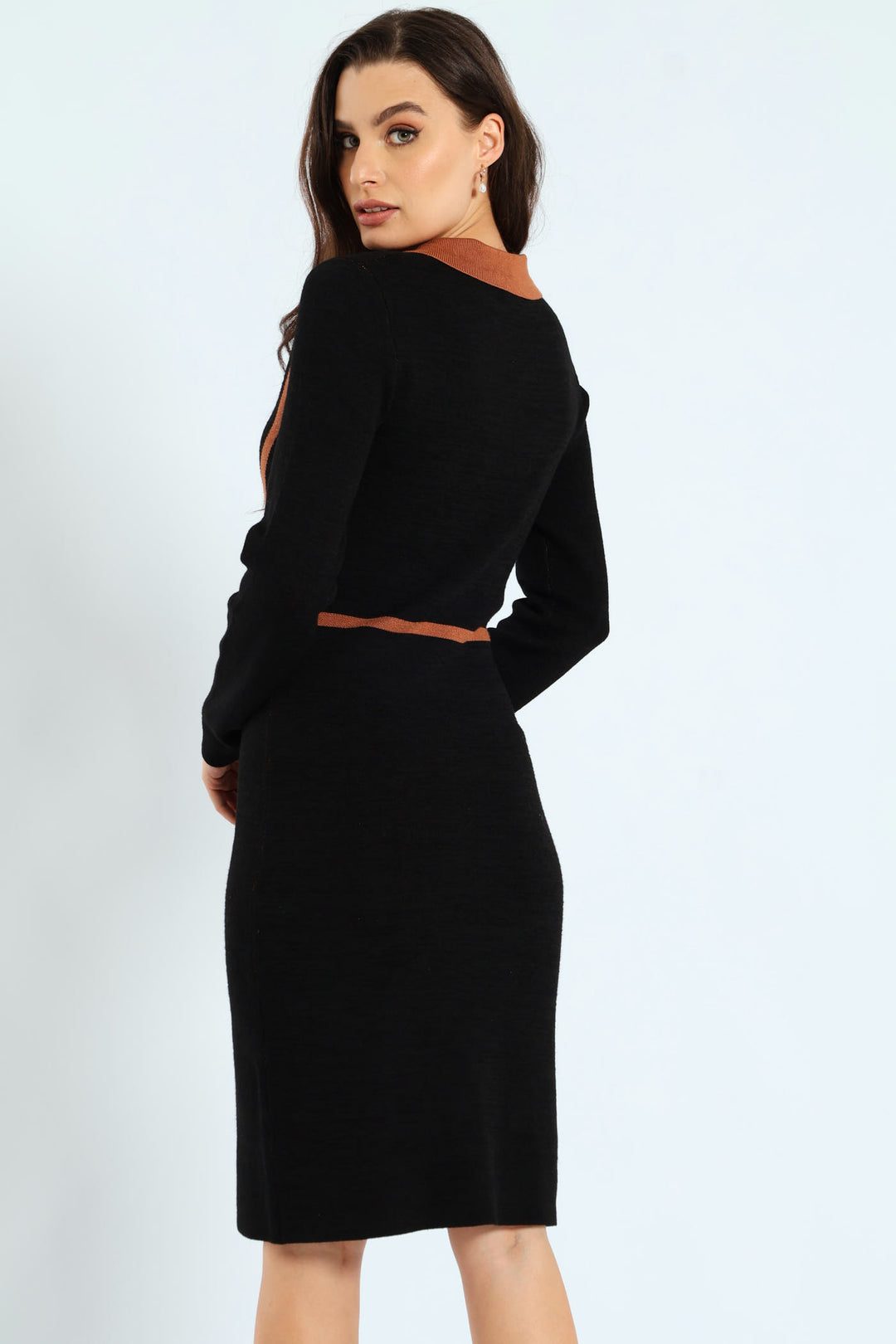 Preppy Panelled Knitwear Dress