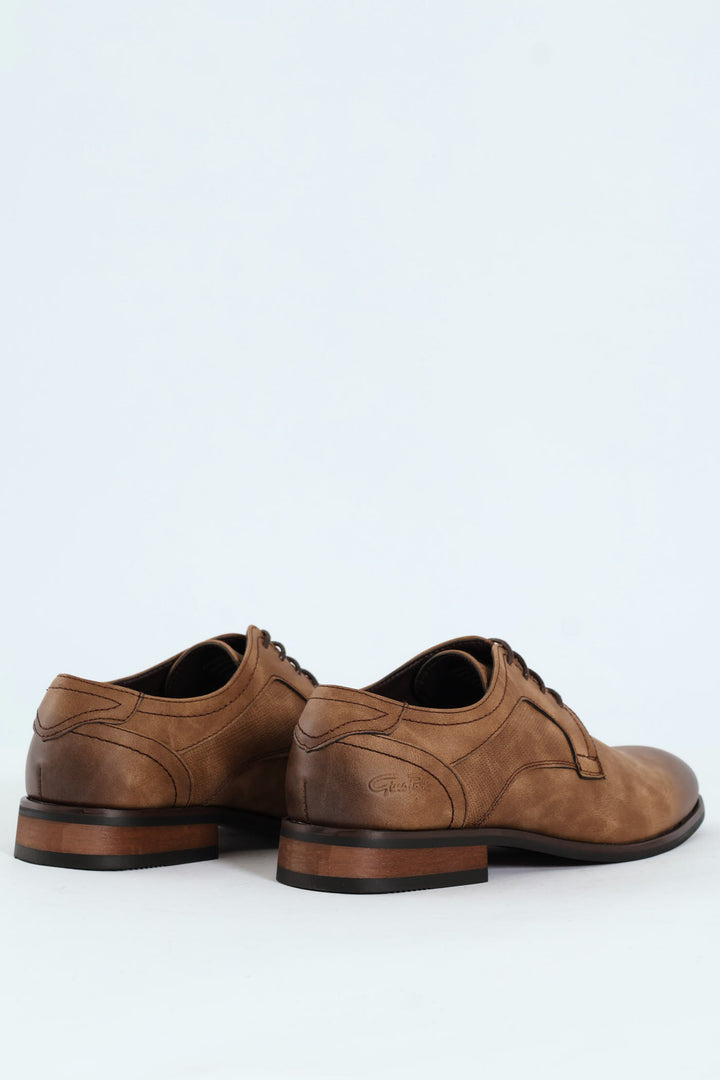 Distressed Look Smart Casual Shoe - Tan
