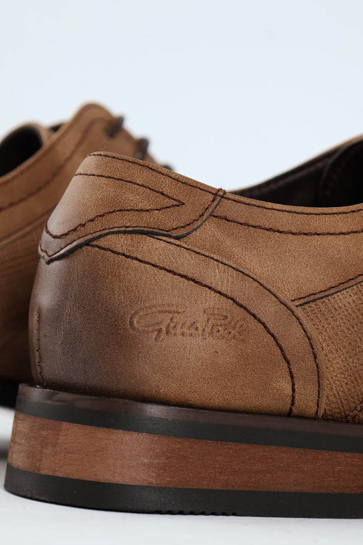 Distressed Look Smart Casual Shoe - Tan