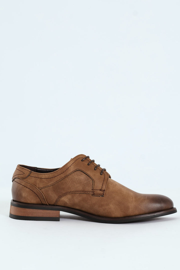 Distressed Look Smart Casual Shoe - Tan