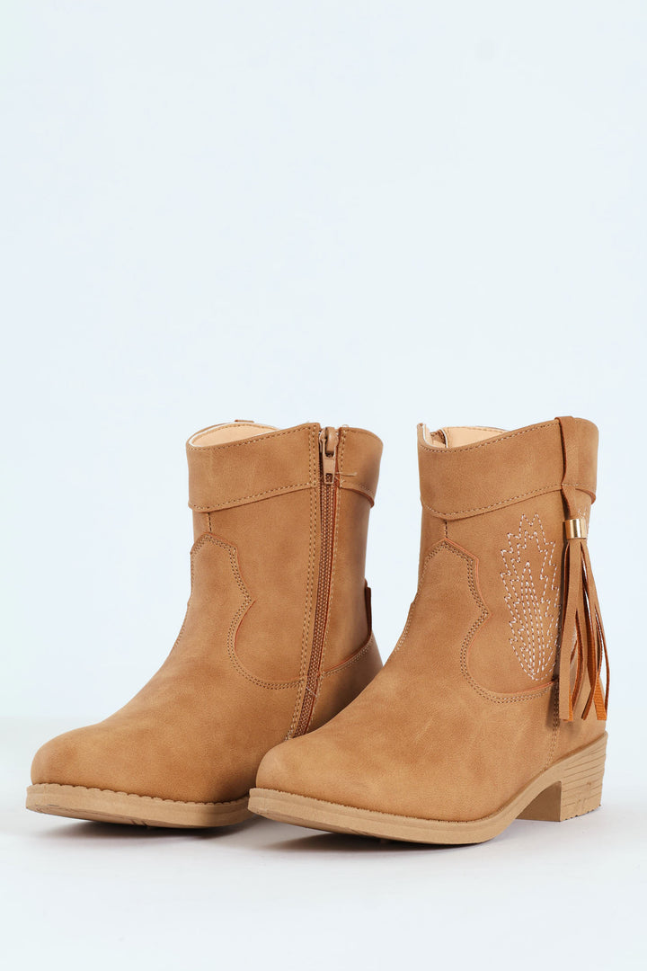 Girls Western Boot - Tan