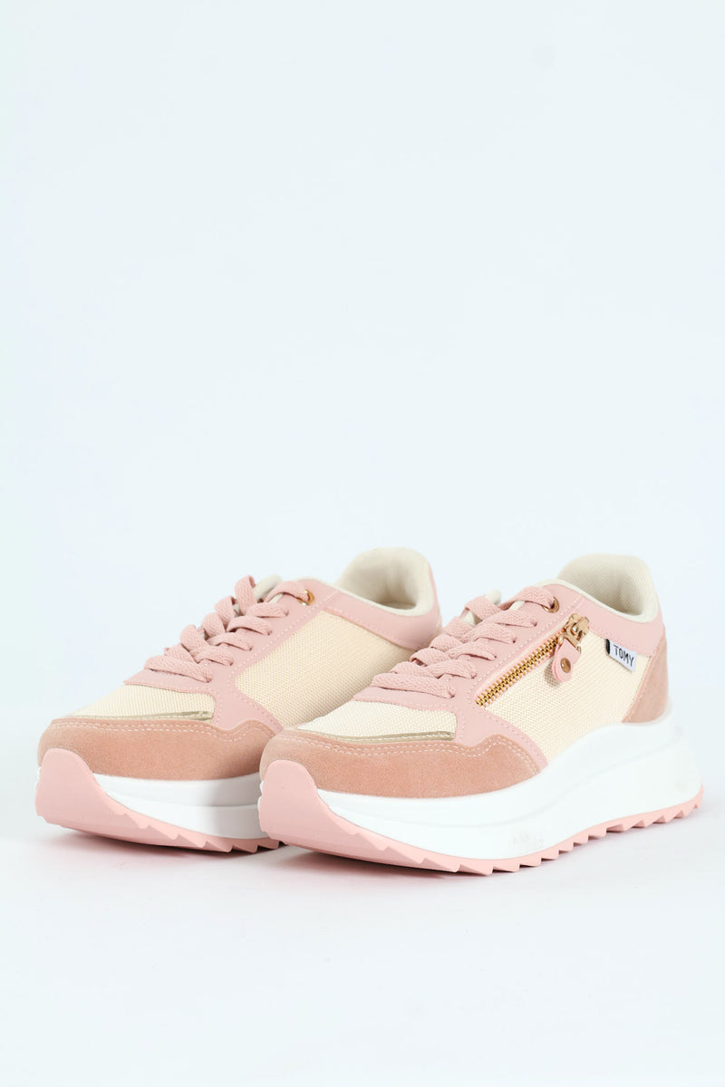 Madison Panelled Sneaker - Blush