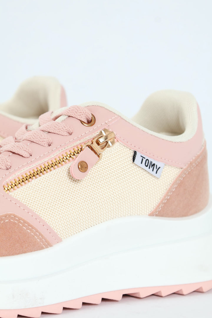 Madison Panelled Sneaker - Blush