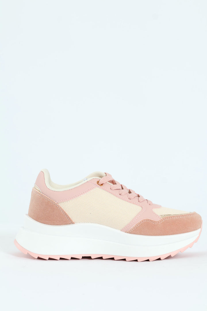 Madison Panelled Sneaker - Blush