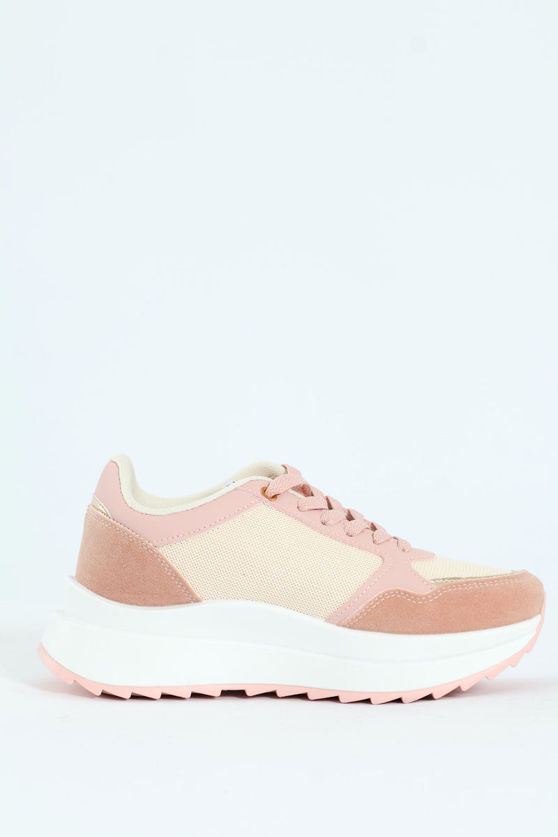 Madison Panelled Sneaker - Blush