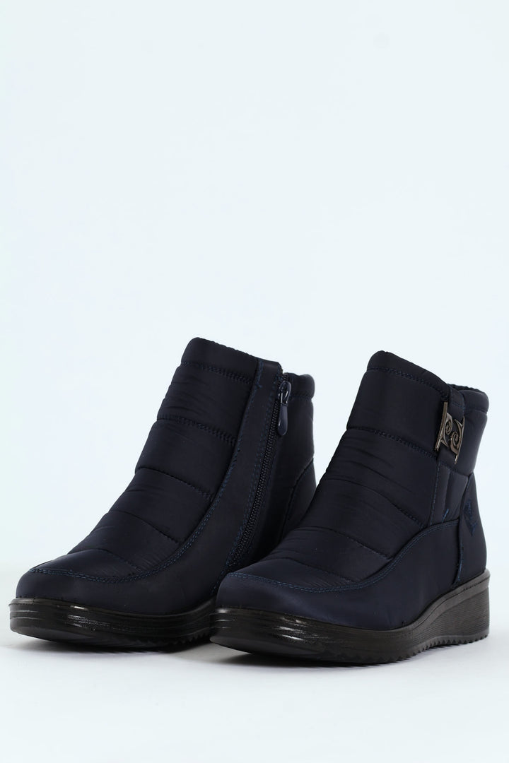 Christelle 2 Panelled Nylon Ankle Boot - Navy