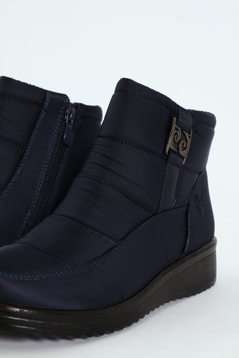 Christelle 2 Panelled Nylon Ankle Boot - Navy