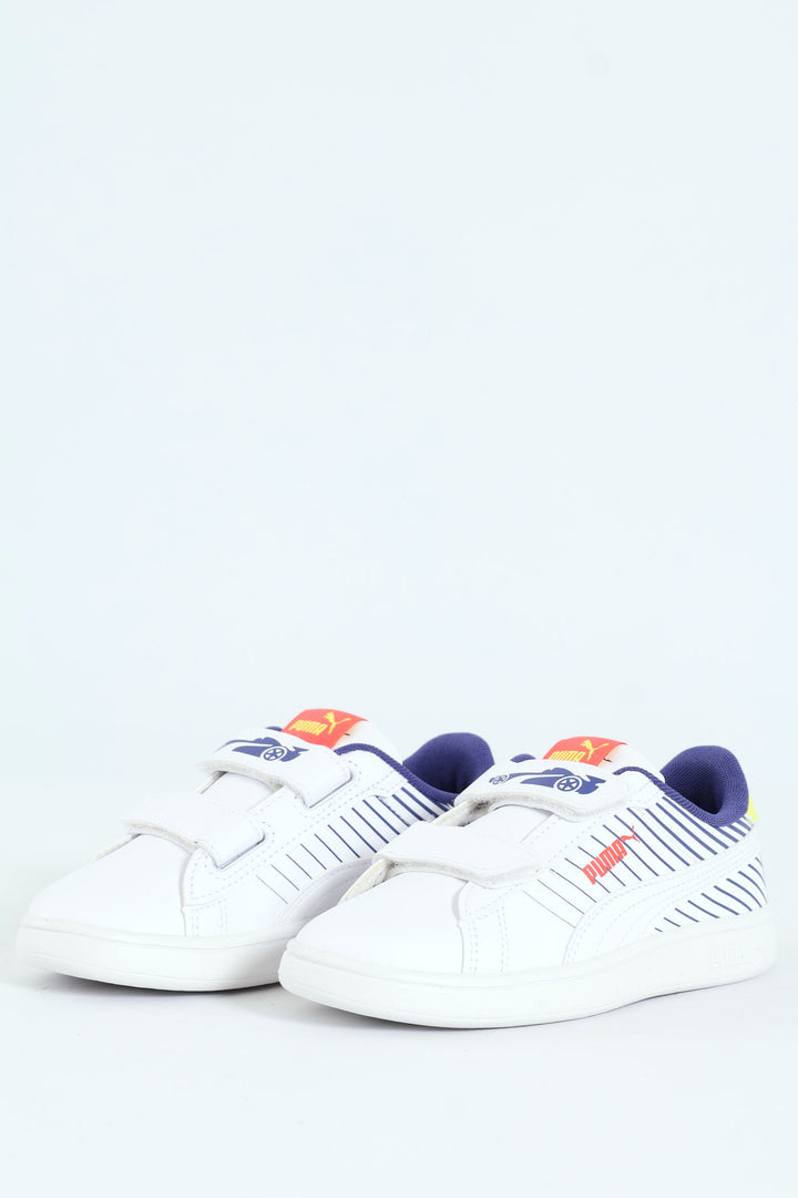 Pre-Boys Smash 3.0 Poised 2 Race Sneaker - White