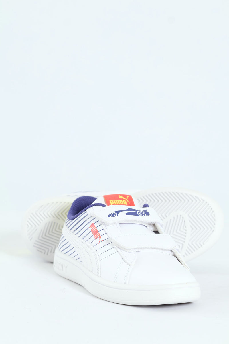 Pre-Boys Smash 3.0 Poised 2 Race Sneaker - White