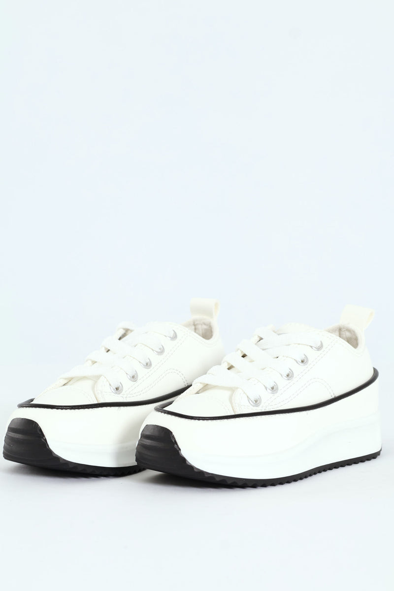 Girls Casey Platform Sneaker - White