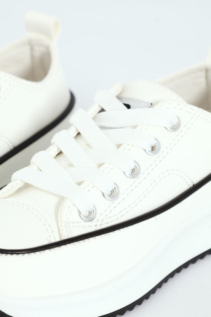 Girls Casey Platform Sneaker - White