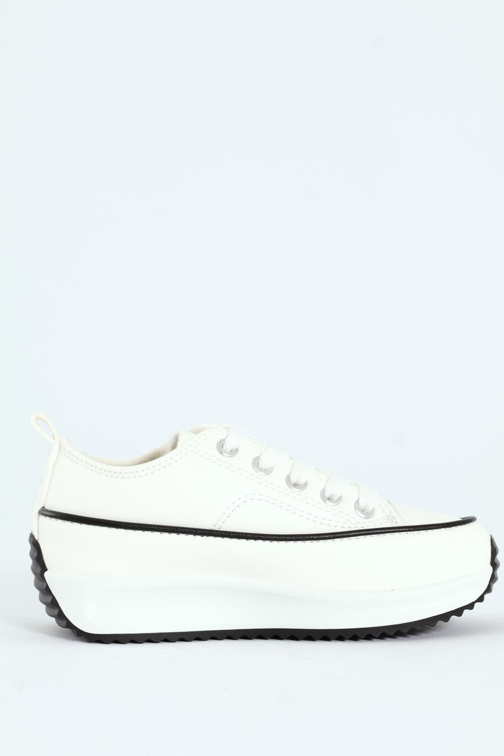 Girls Casey Platform Sneaker - White