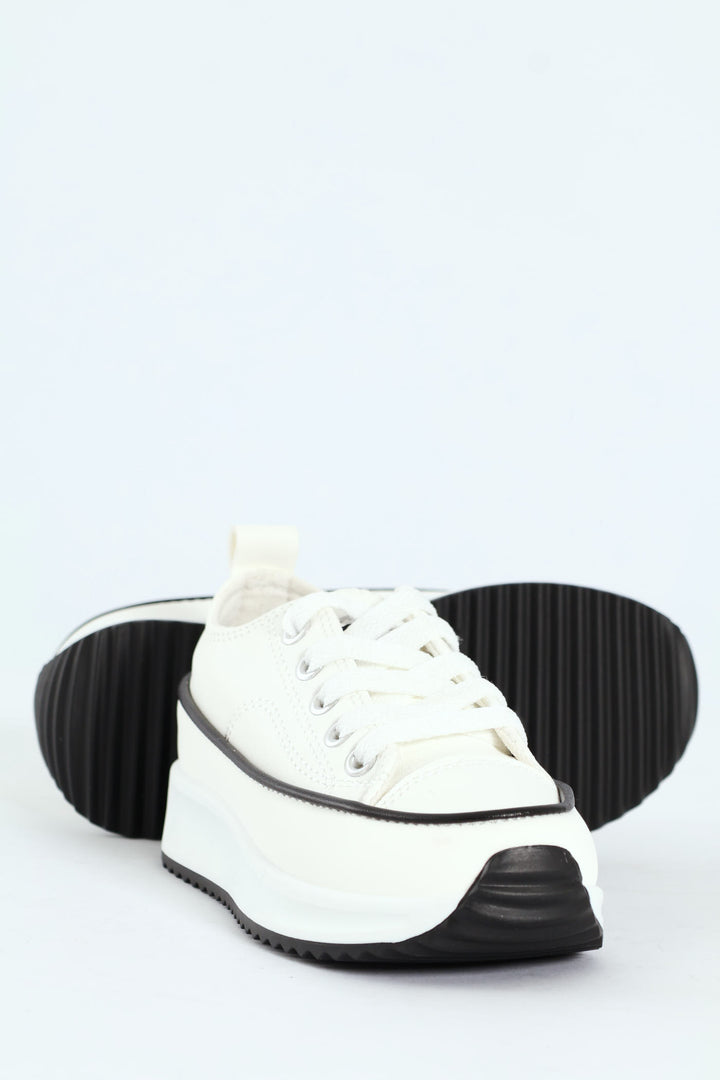 Girls Casey Platform Sneaker - White