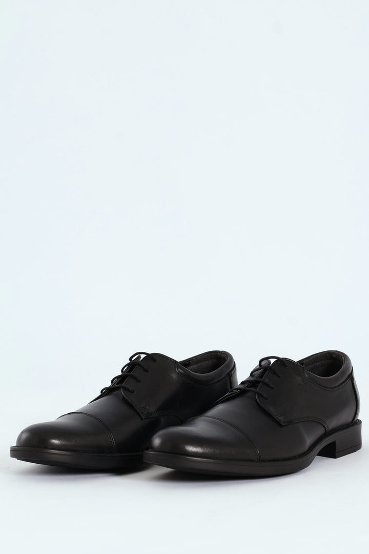 Toe Cap Formal Derby Shoe - Black
