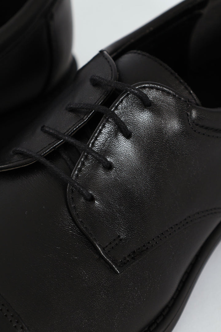 Toe Cap Formal Derby Shoe - Black