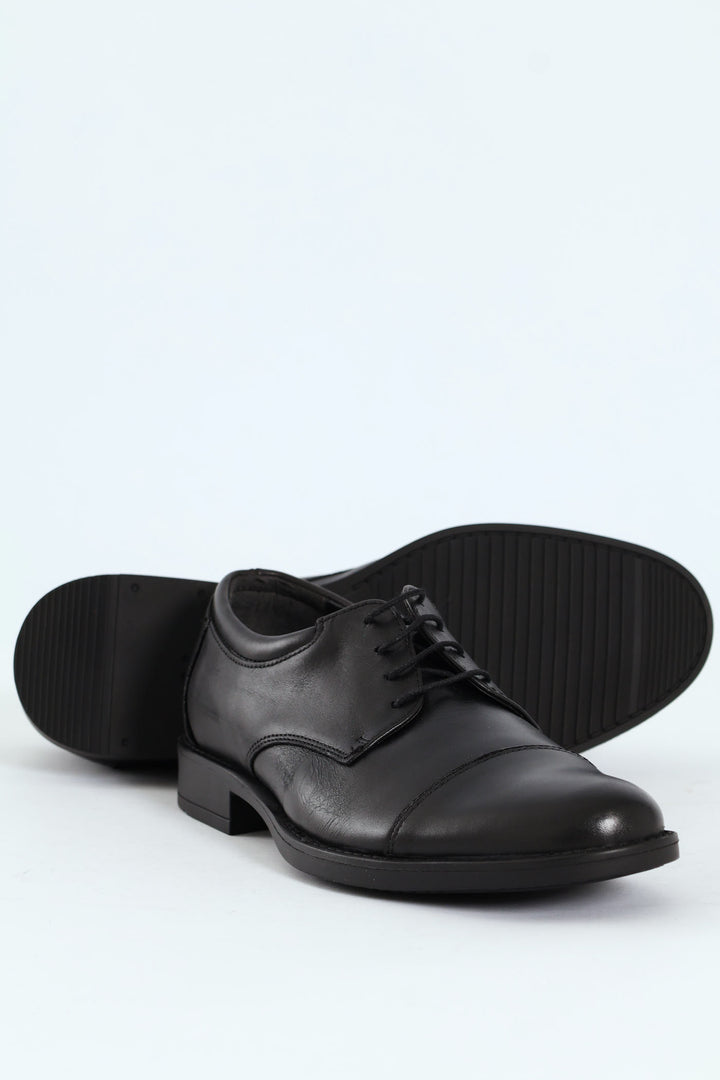 Toe Cap Formal Derby Shoe - Black