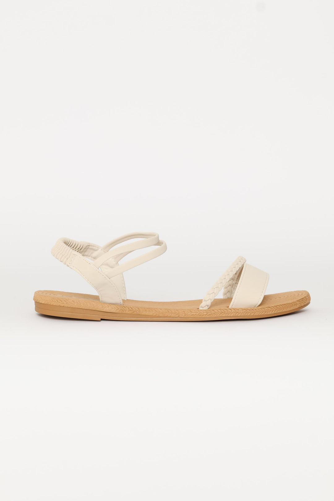 Rope Detail Sandal With Elasticated Band - Off White
