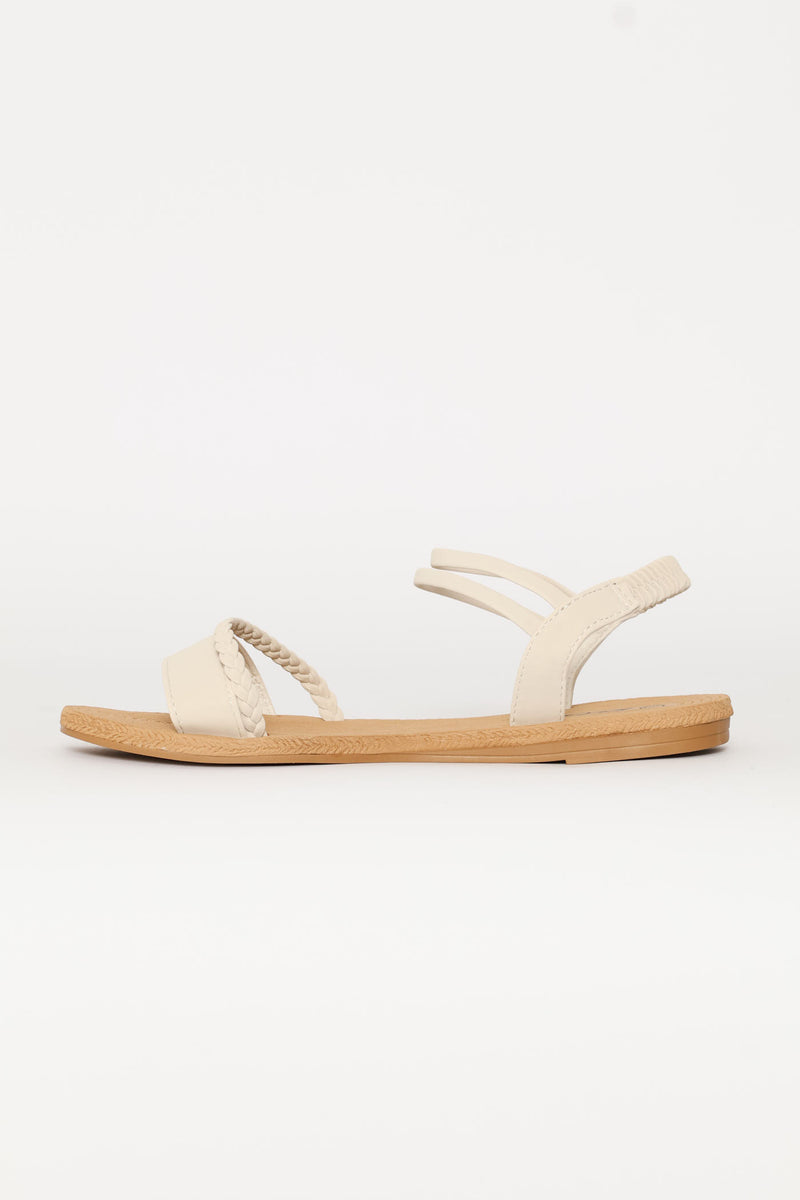 Rope Detail Sandal With Elasticated Band - Off White