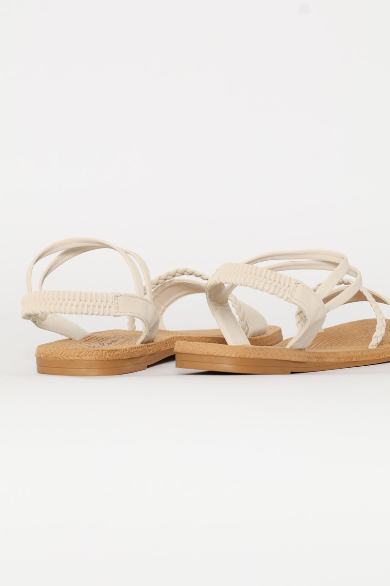 Rope Detail Sandal With Elasticated Band - Off White