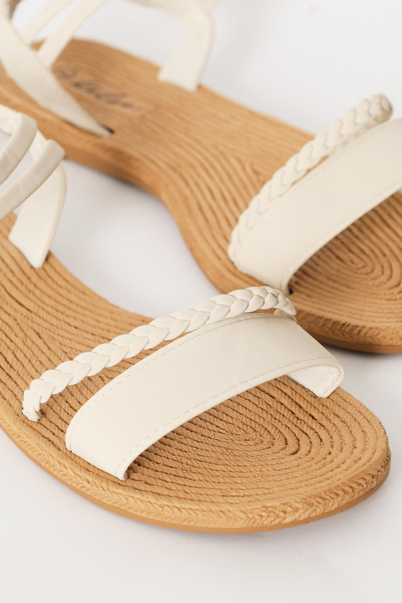 Rope Detail Sandal With Elasticated Band - Off White