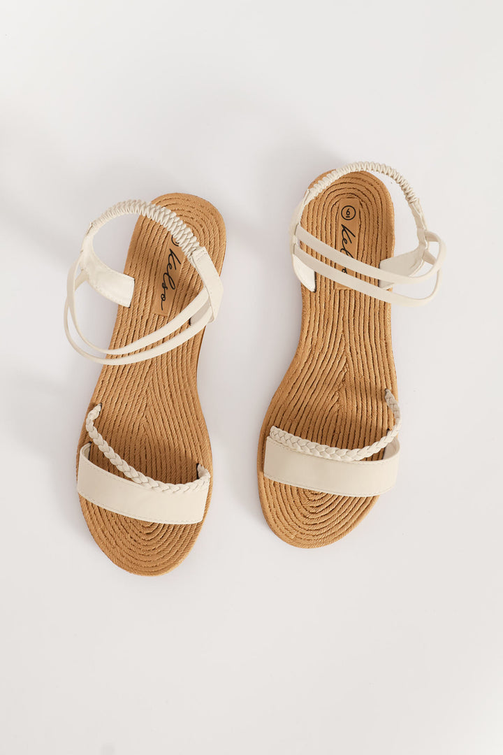 Rope Detail Sandal With Elasticated Band - Off White
